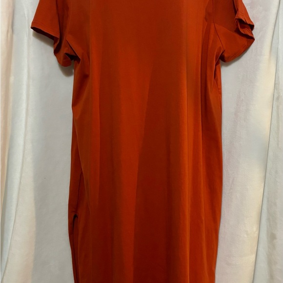 Dark orange t-shirt style dress with slits on both sides women’s XL - Picture 2 of 3